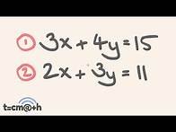 Video thumbnail for Simultaneous Equations - the Elimination Method - How to solve - Math Lesson