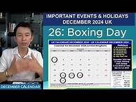 Video thumbnail for December 2024 Calendar UK | Public Holidays in December and 2024 United Kingdom