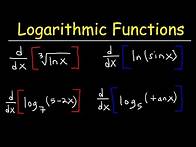 Video thumbnail for Derivative of Logarithmic Functions