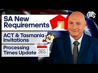 Video thumbnail for Australian Immigration News 18th August. New South Australia Sponsorship Requirements 190/491 visa +