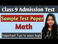 Video thumbnail for Class 9 Entrance Test Sample Paper (Math) Admission Test Question & Answers IClass 8 Test Paper