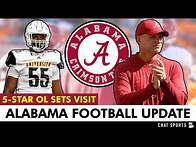 Video thumbnail for 5-Star Offensive Lineman Sets Official Visit + Kalen DeBoer Season Grades | Alabama Football News