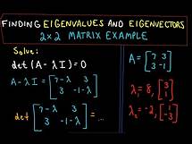 Video thumbnail for ❖ Finding Eigenvalues and Eigenvectors : 2 x 2 Matrix Example ❖