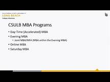 Video thumbnail for CSULB MBA Programs Information Session Fall 2024