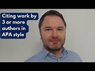 Video thumbnail for How to cite work by 3 or more authors in APA style