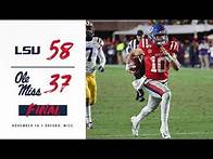 Video thumbnail for HIGHLIGHTS: Ole Miss Football vs. LSU (11-16-19)