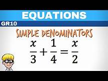 Video thumbnail for Equations Grade 10: Linear Equation with simple fraction