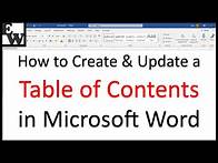 Video thumbnail for How to Create and Update a Table of Contents in Microsoft Word