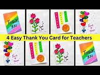 Video thumbnail for 4 Easy and Beautiful DIY Thank You Card for Teachers | DIY card ideas for Beginners | Greeting Card