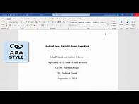 Video thumbnail for APA 7th Edition: Page Setup, Title Page, Paragraph Indent and Spacing, Block Quotation | Tech Basics