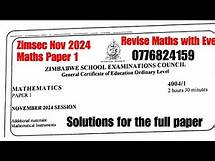 Video thumbnail for Zimsec Nov 2024, Maths Paper 1, full paper solutions