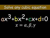 Video thumbnail for Cardano's Method to solve any cubic polynomial - ISI/CMI/JEE/RMO/INMO