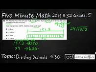 Video thumbnail for 5th Grade STAAR Practice Dividing Decimals (5.3G - #8)