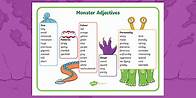Video thumbnail for Monster Adjectives Word Mat