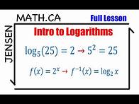 Video thumbnail for 6.1/6.2 Intro to Logarithms (full lesson) | grade 12 MHF4U | jensenmath.ca
