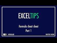 Video thumbnail for Excel Tips: Formula cheat sheet part 1