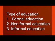 Video thumbnail for Type of education