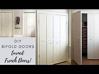 Video thumbnail for DIY Bifold doors turned into Swinging French Doors- Easiest way to transform old bi-fold doors