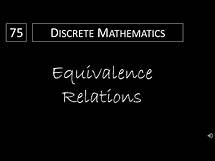 Video thumbnail for Discrete Math - 9.5.1 Equivalence Relations