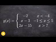 Video thumbnail for Graphing a Piecewise Function