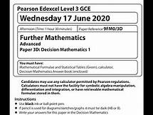 Video thumbnail for Decision 1 2020 Pearson Edexcel A level Further maths