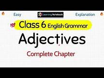Video thumbnail for Class 6 Adjectives । Class 6 English Grammar Adjectives
