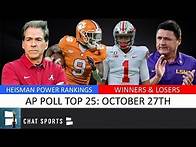 Video thumbnail for AP Poll: College Football Top 25 Rankings For Week 9, New #1 Team + Winners & Losers