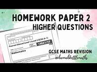 Video thumbnail for Half Past Paper - Week 2 - Higher Edexcel GCSE Maths - Maths Revision