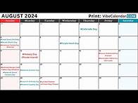 Video thumbnail for August 2024 Calendar with Holidays and Observances (All) #holiday #calendar #august