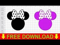 Video thumbnail for Minnie Head With Bow Svg Free Cut File for Cricut