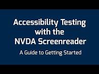 Video thumbnail for Accessibility Testing with the NVDA Screenreader
