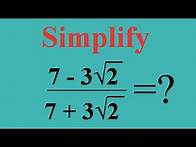 Video thumbnail for A Nice Square Root Math Simplification/How to Solve Irrational Numbers?