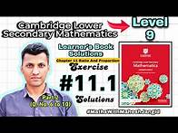 Video thumbnail for Cambridge Lower Secondary Maths | Level 9 Learner Book | Exercise 11.1 Q.No. 6 to 10 Solutions