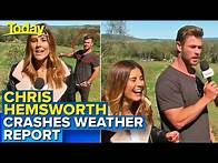 Video thumbnail for Chris Hemsworth crashes live TV weather report | Today Show Australia