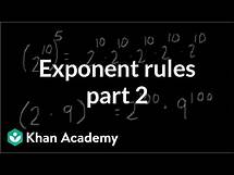 Video thumbnail for Exponent rules part 2 | Exponents, radicals, and scientific notation | Pre-Algebra | Khan Academy