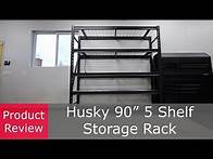 Video thumbnail for 90 inch Husky 5-Shelf Storage Rack Review | Heavy Duty Storage Shelving
