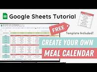 Video thumbnail for Meal Planner Calendar FREE Template - How to Create a Meal Calendar in Google Sheets Free Tutorial