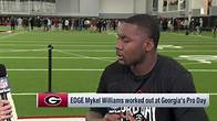 Video thumbnail for Mykel Williams talks to Taylor Bisciotti about his 2025 draft stock at Georgia Pro Day