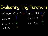 Video thumbnail for How To Find The Exact Value of the Five Remaining Trigonometric Functions