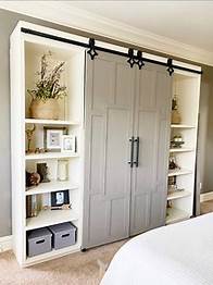 Video thumbnail for Geometric Barn Doors – Any Size – Hardware   Header Included - Sliding Interior Doors - Farmhouse – Custom - Mid Modern - Contemporary - Etsy