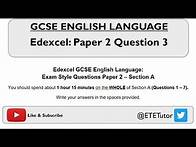 Video thumbnail for GCSE English Language Paper 2 Section A: Question 3 - Edexcel - REVISION 2017