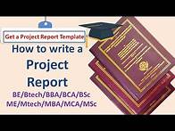 Video thumbnail for How to write a project report for college | Project report format | Project report templet