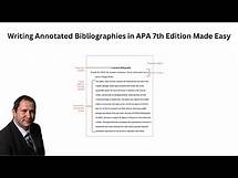 Video thumbnail for Writing Annotated Bibliographies in APA 7th Edition Made Easy
