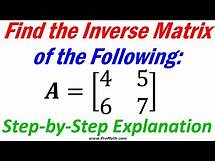 Video thumbnail for How to Find the Inverse of a 2x2 Matrix | Step-by-Step Explanation