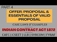 Video thumbnail for Offer | Proposal | Essentials of valid Offer | Indian Contract Act | With Examples and Caselaws