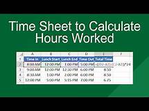 Video thumbnail for Create a time sheet to calculate hours worked in Excel