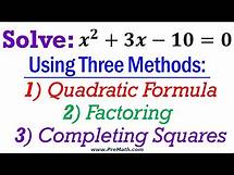 Video thumbnail for How to Solve Quadratic Equations - Using 3 Different Methods