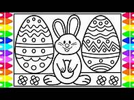 Video thumbnail for How to Draw an EASTER Bunny for Kids 🐰🌈🌷Fun Surprise Easter Bunny Easter Eggs Coloring Pages