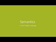 Video thumbnail for Semantics | Key Terms | A-Level English Language Revision