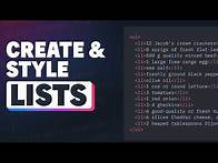 Video thumbnail for How to create and style lists with HTML and CSS
